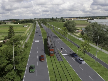 Straßenbahntrasse Thon-Wegfeld